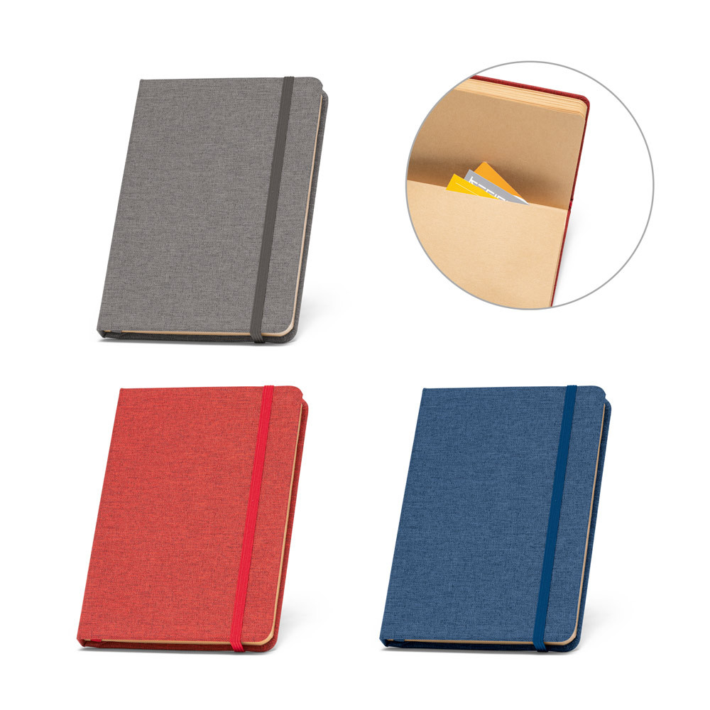 Caderno A5 com capa dura em rPET