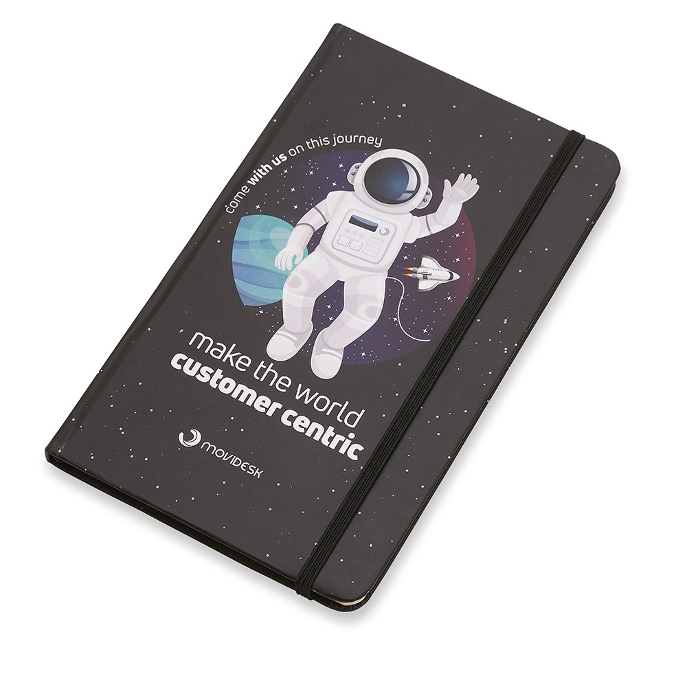 caderneta tipo Moleskine personalizado capa colorida 12X18